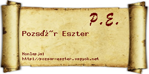 Pozsár Eszter névjegykártya